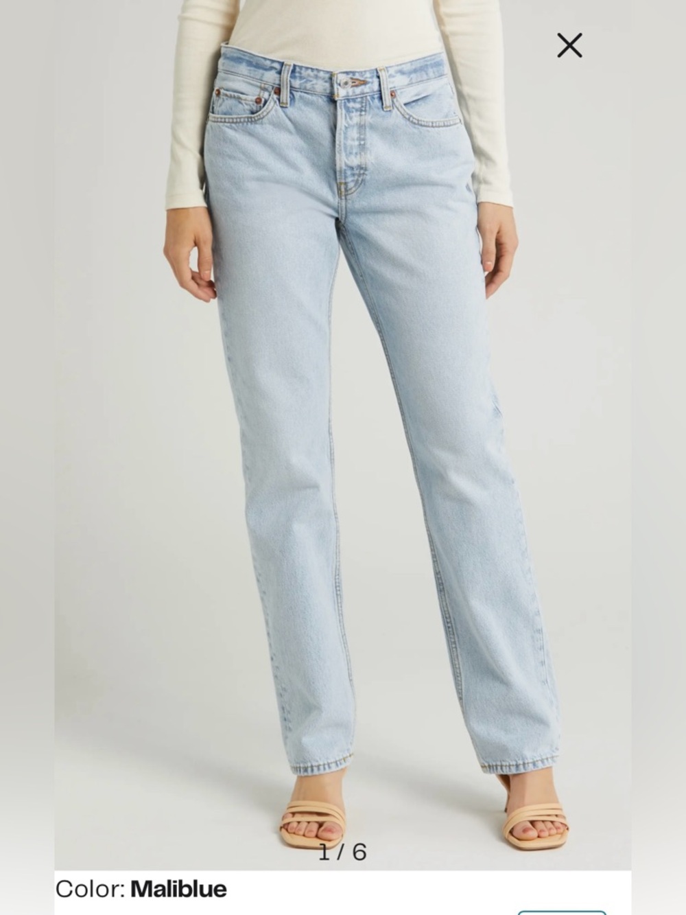Re/Done Light Blue Maliblue Straight Leg Women’s Jeans